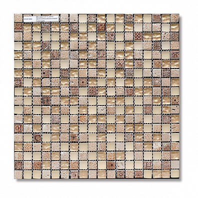Мозаика Bertini Mosaic Glass Mix Gold stone-sand glass-resin (1,5x1,5) 30,5x30,5