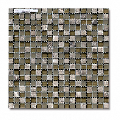Мозаика Bertini Mosaic Glass Mix Glossy-matt khaki mix (1,5x1,5) 30,5x30,5