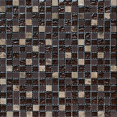 Мозаика Bertini Mosaic Glass Mix Glossy-matt chocolate-imperador mix (1,5x1,5) 30,5x30,5