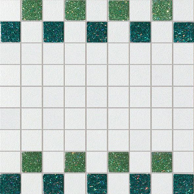 Мозаичный декор La Fabbrica Montenpoleone Mosaico Starlight Verde Bianco Musa 30x30