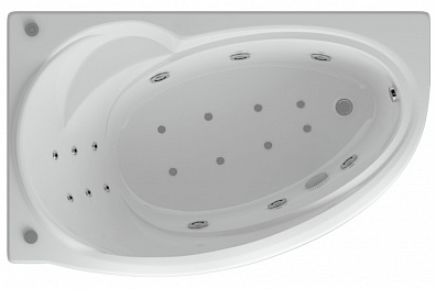 Акриловая ванна с гидромассажем Акватек Бетта 150 см, с фронтальным экраном, L