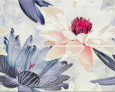Декор Opoczno French Lake White Flower 40x50 (комплект)