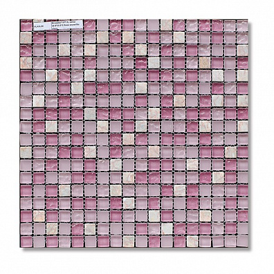 Мозаика Bertini Mosaic Glass Mix Rose stone-lila glass (1,5x1,5) 30,5x30,5