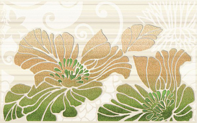 Декор Нефрит Кензо Зеленые цветы 25x40