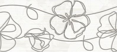 Декор Cersanit Stripe Светло-бежевый цветы 20х44
