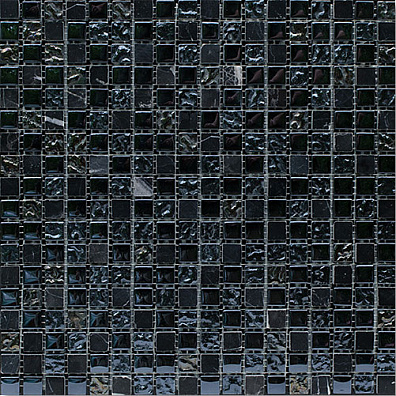 Мозаика Bertini Mosaic Glass Mix Black mix (1,5x1,5) 30,5x30,5