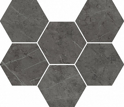 Напольная плитка Italon Charme Evo Antracite Mosaico Hexagon 25x29
