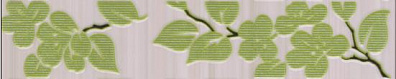 Бордюр Нефрит Кензо Веточка на светло-зеленом фоне 4.8x25
