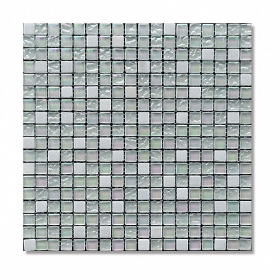 Мозаика Bertini Mosaic Glass Mix Pearl white mix (1,5x1,5) 30,5x30,5