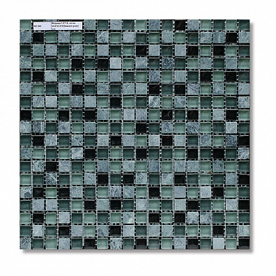 Мозаика Bertini Mosaic Glass Mix Emerald green mix (1,5x1,5) 30,5x30,5