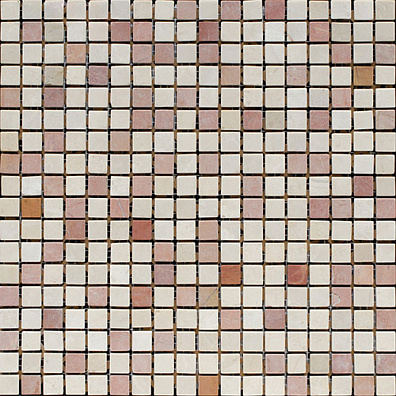 Мозаика Bertini Mosaic Marble Chinese Rojo Alcante-Cream Marfil (1,5x1,5) 30,5x30,5