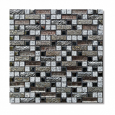 Мозаика Bertini Mosaic Glass Mix Silver brick mix (1,5x1,5) 30,5x30,5