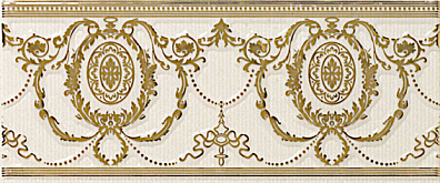 Бордюр APE Ceramica Loire Listelo Agustine Gold Ivory 10x25