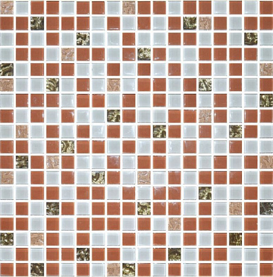 Мозаичный декор Ceramica Classic Tile стекло № 1026 Микс Бежевый-Золото 300x300