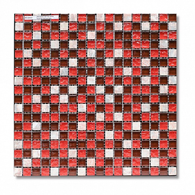 Мозаика Bertini Mosaic Glass Mix Red mix (1,5x1,5) 30,5x30,5
