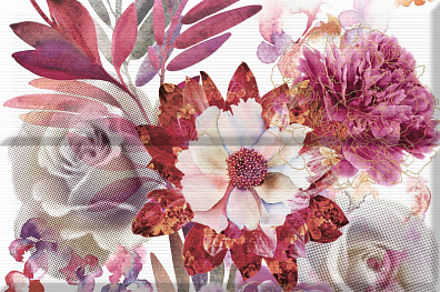 Панно Absolute Keramika Savage Flowers Berenjena 01(2) 30x45 (комплект)