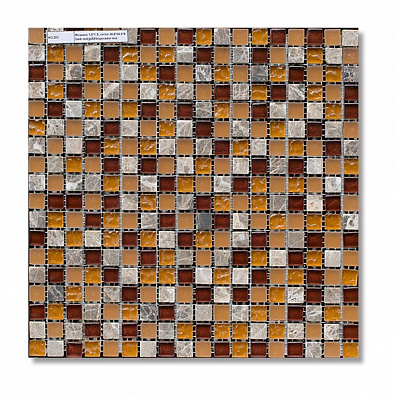 Мозаика Bertini Mosaic Glass Mix Dark red-gold-imperador mix (1,5x1,5) 30,5x30,5