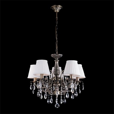 Подвесная люстра Eurosvet 3646 3646/5 античная бронза/прозрачный хрусталь Strotskis