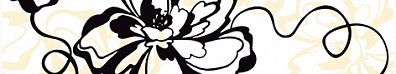 Бордюр Нефрит Кураж-2 Черный цветок 7.5x40