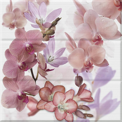 Панно Absolute Keramika Orchides Berenjena 3 45x45 (комплект)
