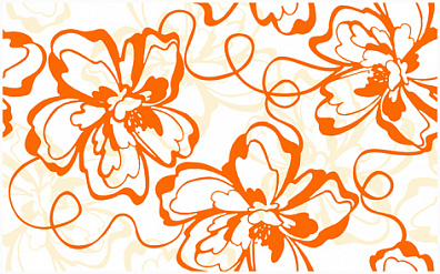 Декор Нефрит Кураж-2 Оранжевые цветы 25x40