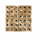 Мозаика Bertini Mosaic Marble Mix Wood-Grain Yellow-Dark Green (1,5x1,5) 30,5x30,5