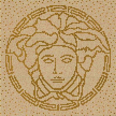 Панно Versace Vanitas Composizione Medusa Oro Noce Gold 118,4x118,4 (комплект)