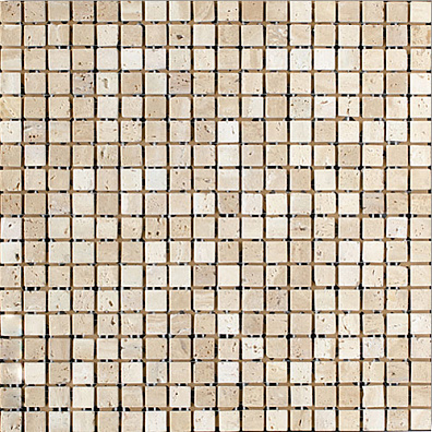 Мозаика Bertini Mosaic Marble Iran Travertine (1,5x1,5) 30,5x30,5