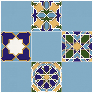 Настенная плитка Шахтинская плитка Багдад Синий Верх 03 30x30