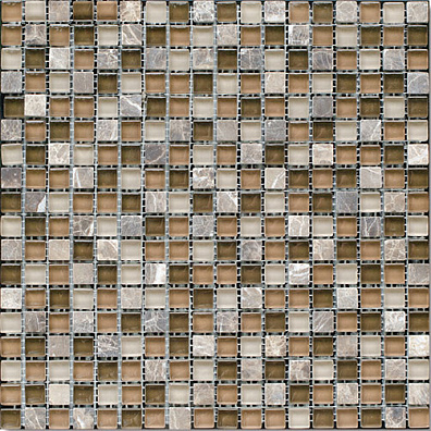 Мозаика Bertini Mosaic Glass Mix Brown-imperador mix (1,5x1,5) 30,5x30,5