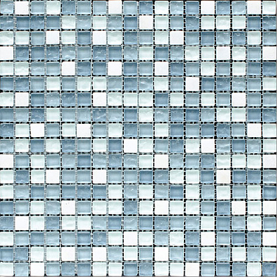 Мозаика Bertini Mosaic Glass Mix Light blue mix (1,5x1,5) 30,5x30,5