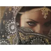 Декор Latina Yasmin Mural Negro 75x100 (комплект)