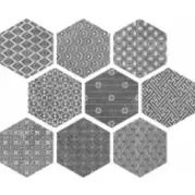 Напольная плитка APE Ceramica Hexagon Kendo Mix Grey 23x26