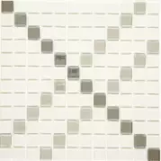 Мозаика Piranesi Decoracion Marcos White-Silver (2,5x2,5) 31,6x31,6