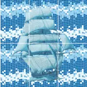 Мозаичный декор Cersanit Reef Голубой фрегат 60x60 (комплект)