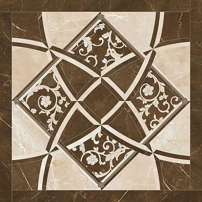 Керамогранит Versace Emote Fondo Intarsio Crema/Marrone Ret. 78x78 262535