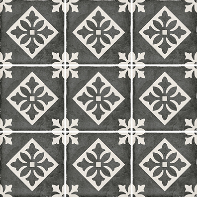 Напольная плитка Equipe Art Nouveau Padua Black 20x20