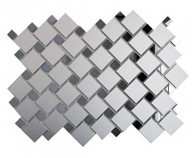 Мозаичный декор ДСТ Зеркальная Матовое Серебро - Графит 30x30