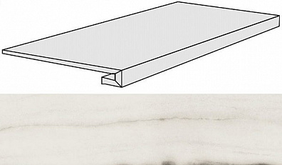 Ступень 756334 Prexious White Fantasy Gradino Matte 33x120x3 Rex Ceramiche