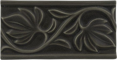 Бордюр Nature ADNT5029 Relieve Manual HojasCharcoal 7.5x15 Adex