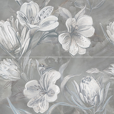 Панно Azori Opale Grey Flower 63x63 588912003