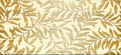 Декор Cersanit Shine Светло-бежевый листья 20х44