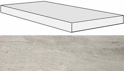 Ступень 739329 Ardoise Gris Ang.Gradino Dx 33x120x3 Rex Ceramiche