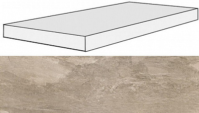 Ступень 739333 Ardoise Ecru Ang.Gradino Sx 33x120x3 Rex Ceramiche