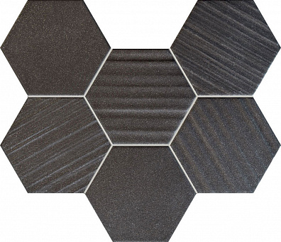 Мозаика Horizon hex black 28.9x22.1 Tubadzin