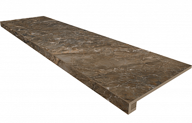 Комплект Estima Bernini Dark Brown BR04 (Ступень неполированная 33x120 (прямоугольный бортик) без насечек + Подступенок (14.5x120)
