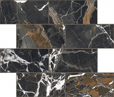 Мозаика Rex Ceramiche Les Bijoux De Rex Ombre Caravage Matt 6mm Muretto Sfalsato 7.5x15 30x30 767609