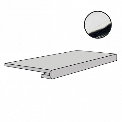 Ступень Floor Gres B and W Marble Wave Mat Gradino 33x120 767424