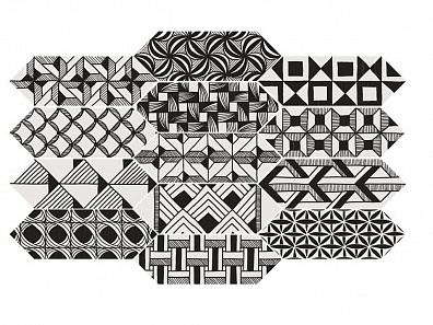 Декор 22997 Kite Patchwork B&W 10x30 Equipe
