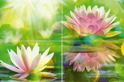 Панно P4D287 Lotus из 4-х плиток 60х40 Муза-Керамика